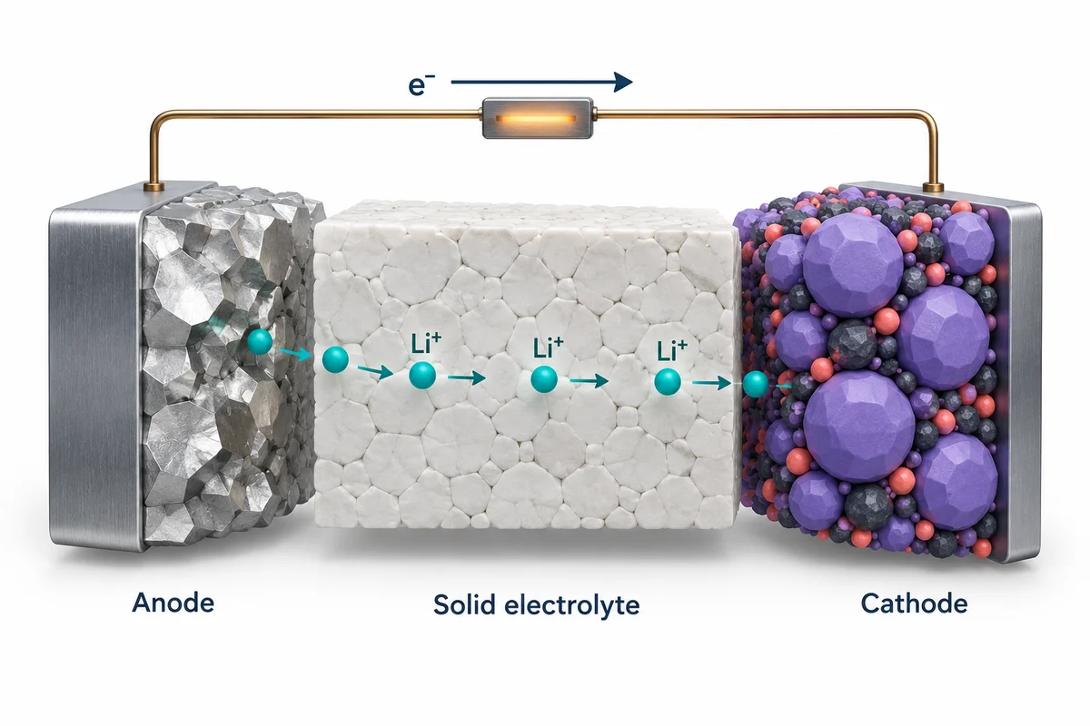 Transport dans une batterie solide