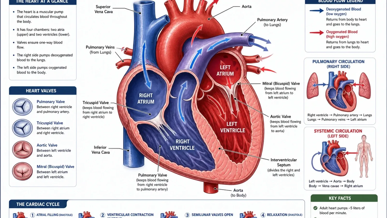 Diagrammentwurf zur Anatomie der Herzkammer