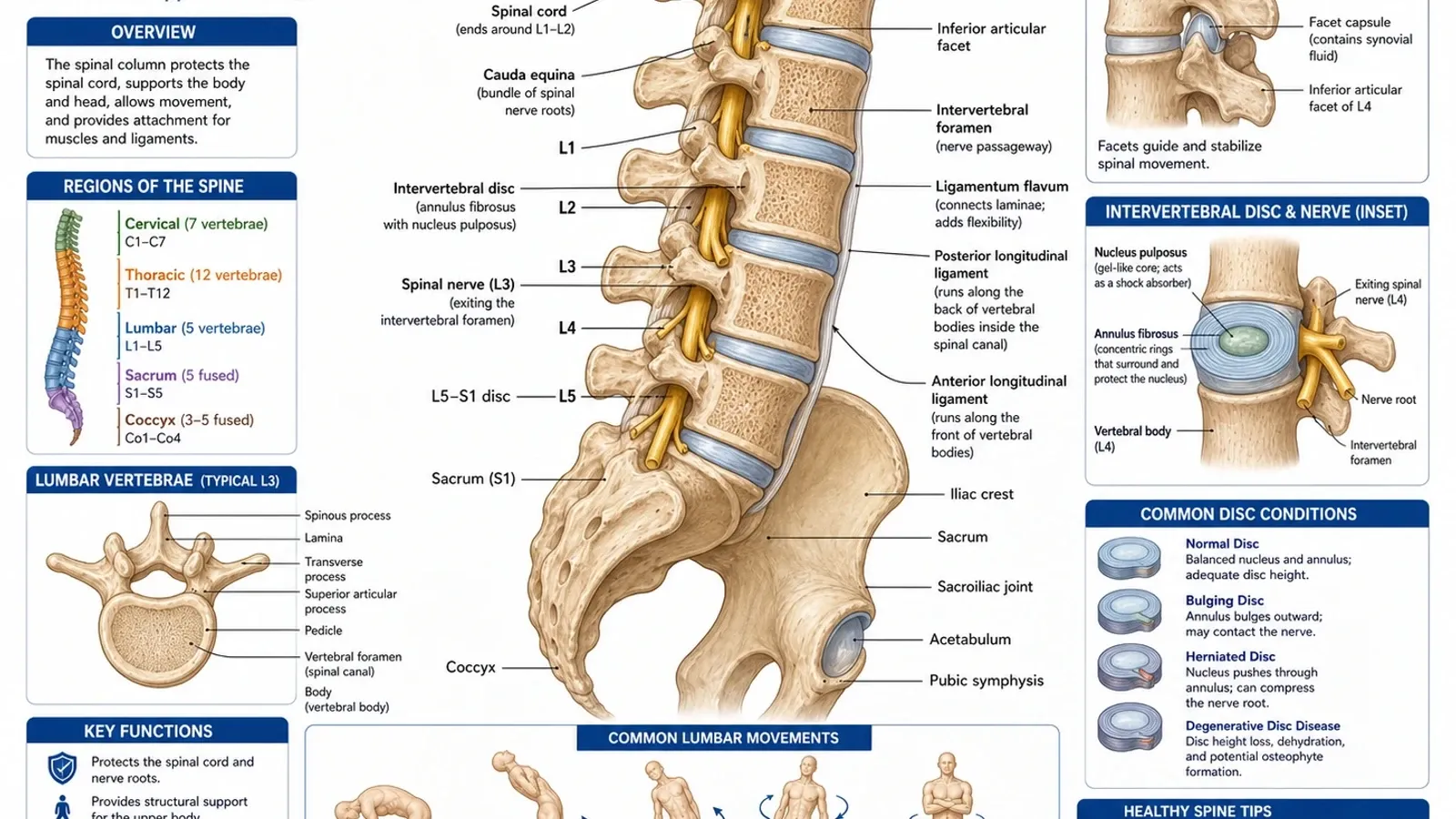 Diagrammentwurf zur Anatomie der Wirbelsäule