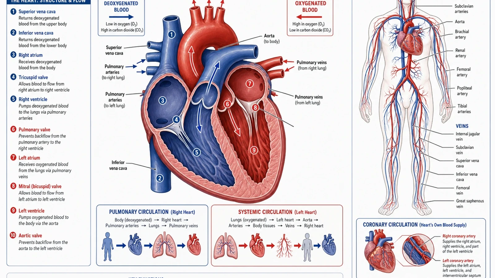 Abbildungsentwurf für die kardiovaskuläre Anatomie, erstellt anhand einer Textaufforderung