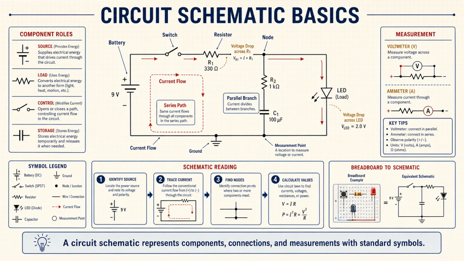 Esquema del circuito del sensor mejorado con espaciado constante y etiquetas en inglés