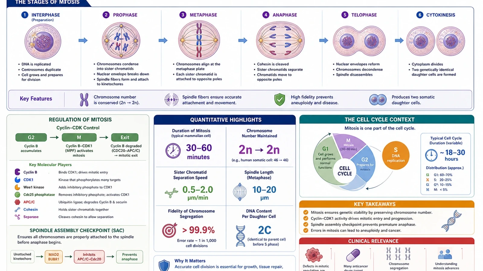 Plakatfigur der Zellbiologieforschung, die Mitose zeigt